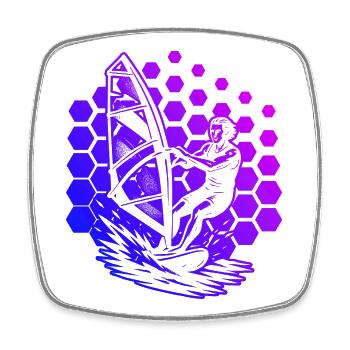Klare Windsurfing Botschaft - Viereckiger Kühlschrankmagnet - Weiß - Vorne