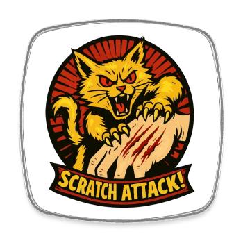 Scratch Attack Wütende Katzenklauen-Design - Viereckiger Kühlschrankmagnet - Weiß - Vorne
