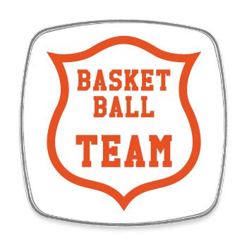 Equipe de Basket-ball - Magnet carré - blanc - Devant