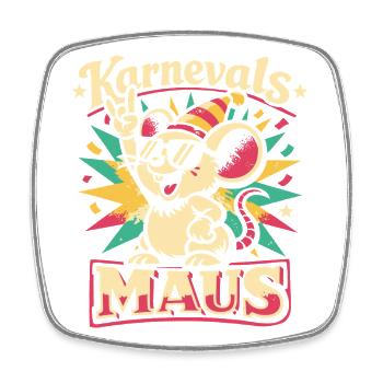 Karnevalsmaus Rock Musik Lustig Geschenk - Viereckiger Kühlschrankmagnet - Weiß - Vorne