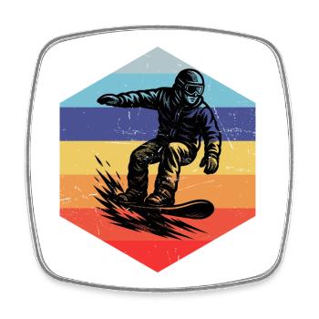 Simple snowboard idea for snowboard - Square fridge magnet - white - Front