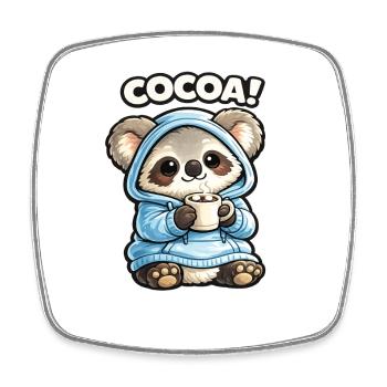 Kakao Panda Hoodie - Viereckiger Kühlschrankmagnet - Weiß - Vorne