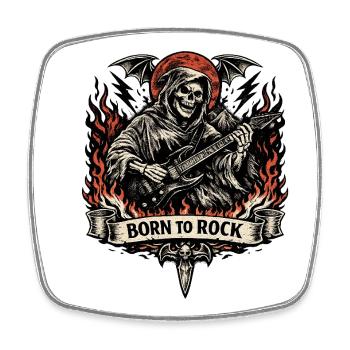 Born to Rock Grim Reaper - Viereckiger Kühlschrankmagnet - Weiß - Vorne