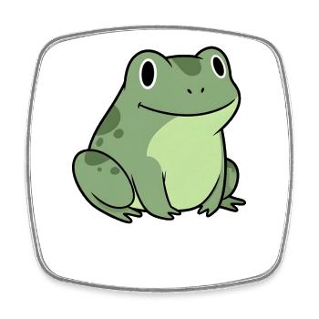Kuschelfrosch Cartoon niedlicher Kinder Frosch - Viereckiger Kühlschrankmagnet - Weiß - Vorne