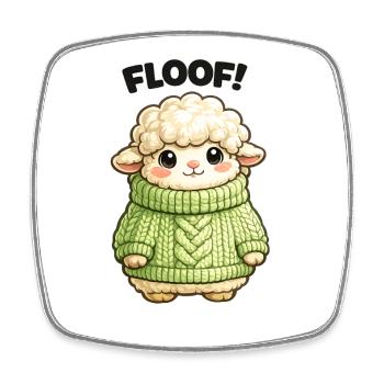 Kuscheliges Schäfchen Pullover Design - Viereckiger Kühlschrankmagnet - Weiß - Vorne