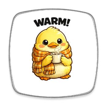 Warmer Chick with Scarf - Square fridge magnet - white - Front