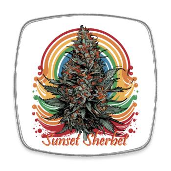 Sunset Sherbet - Viereckiger Kühlschrankmagnet - Weiß - Vorne