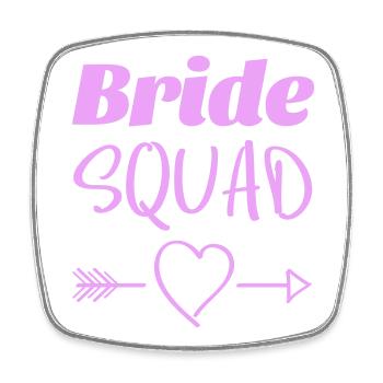 Bride Squad Heart Arrows Design - Square fridge magnet - white - Front