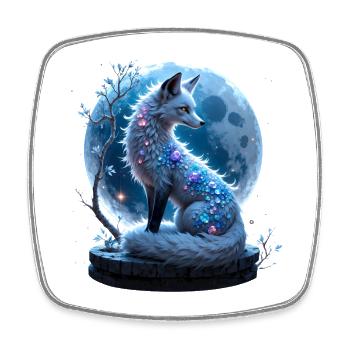 Blue Fox of Lunar Gems - Square fridge magnet - white - Front
