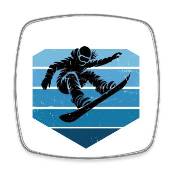 Snowboard Liebe zum Anziehen für Frauen - Viereckiger Kühlschrankmagnet - Weiß - Vorne