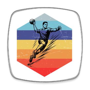 En résumé, handball masculin - Magnet carré - blanc - Devant