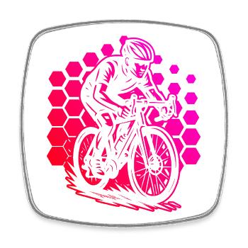 Motif minimaliste du vélo de route - Magnet carré - blanc - Devant