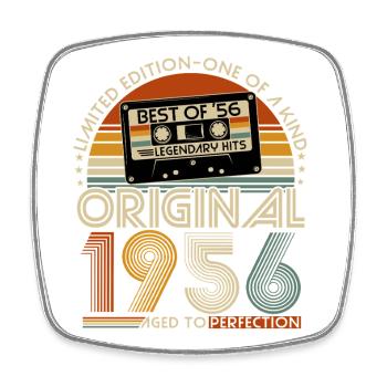 Vintage 1956 Né 70e anniversaire Rétro - Magnet carré - blanc - Devant