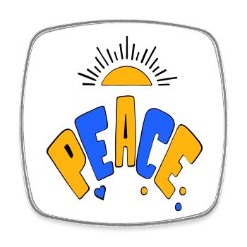 Peace - Square fridge magnet - white - Front