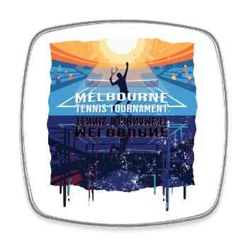 Tennis Melbourne Tournament Fan Hoodie & Shirt - Viereckiger Kühlschrankmagnet - Weiß - Vorne