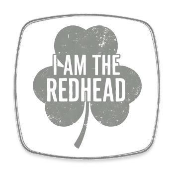 I Am The Redhead Shamrock Pride - Square fridge magnet - white - Front