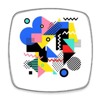 Geometric Color Explosion Pop Art - Square fridge magnet - white - Front