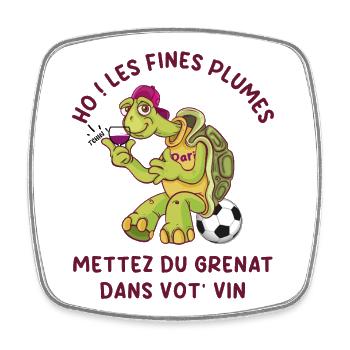 Ho_les_fines_plumes_mettez_du_grenat_dans_vot-_vin - Magnet carré - blanc - Devant