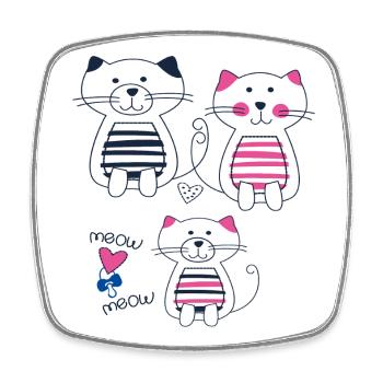 Cats in striped look - Square fridge magnet - white - Front