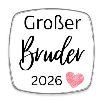 Grand Frère 2026 - Magnet carré - blanc - Devant