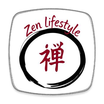 Lifestyle Zen Kanji Circulaire - Magnet carré - blanc - Devant