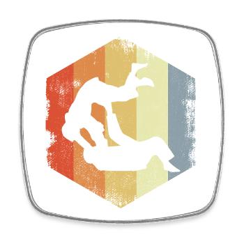 Vintage Judo Kämpfer - Viereckiger Kühlschrankmagnet - Weiß - Vorne