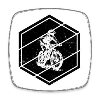 Ich liebe Mountainbike cooles Motiv für - Viereckiger Kühlschrankmagnet - Weiß - Vorne