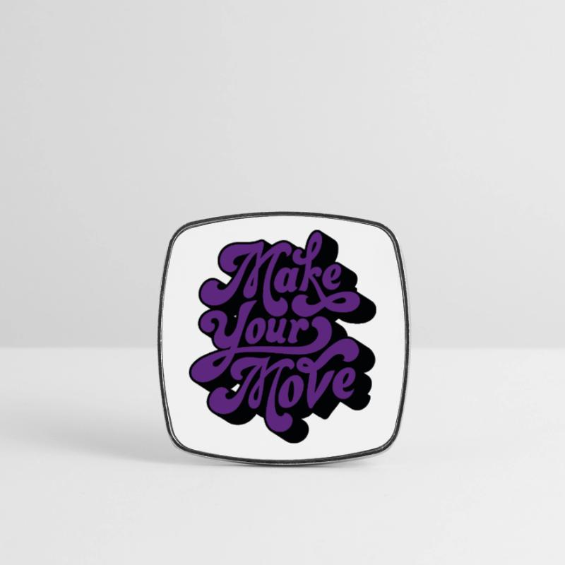 Make Your Move Retro Script Square fridge magnet