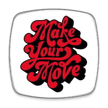 Faites votre amour un script rétro - Magnet carré - blanc - Devant