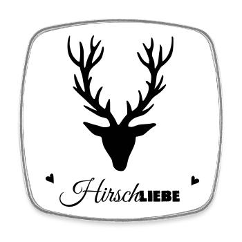 HirschLIEBE by heavenlygoods - Square fridge magnet - white - Front