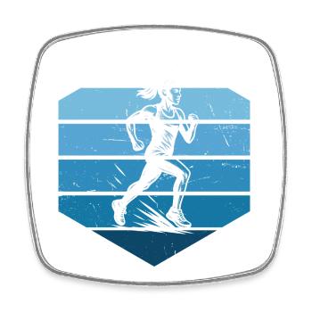 Running Artwork für dein Outfit - Viereckiger Kühlschrankmagnet - Weiß - Vorne
