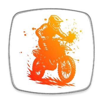Tolles Motocross Geschenk für Motocross - Viereckiger Kühlschrankmagnet - Weiß - Vorne