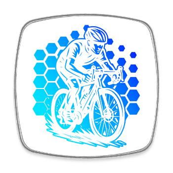 Roadbike motif with recognition value - Square fridge magnet - white - Front