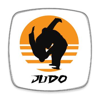 Judo - Viereckiger Kühlschrankmagnet - Weiß - Vorne