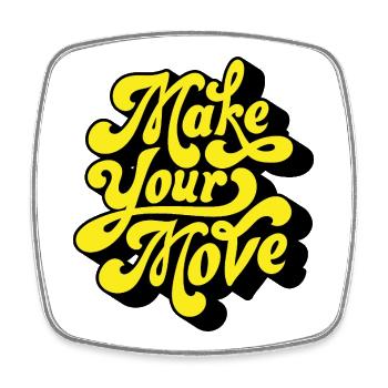Faites votre action – Neon Script - Magnet carré - blanc - Devant