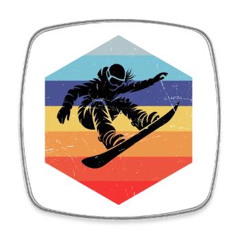 Snowboard Love Clear Look for Snowboard for - Square fridge magnet - white - Front