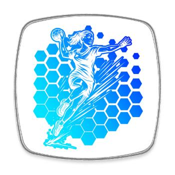 Handball Fokus pur fuer Frauen - Viereckiger Kühlschrankmagnet - Weiß - Vorne