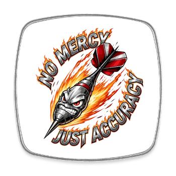 Feuerdart No Mercy Just Accuracy - Square fridge magnet - white - Front