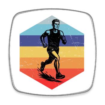 Running Liebe klarer Look für Rennen - Viereckiger Kühlschrankmagnet - Weiß - Vorne