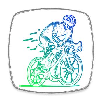 Motif emblématique du vélo de route - Magnet carré - blanc - Devant