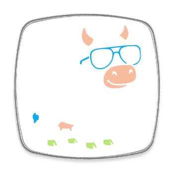 Coole Kuh Sonnenbrille Abstrakt Vektor - Viereckiger Kühlschrankmagnet - Weiß - Vorne