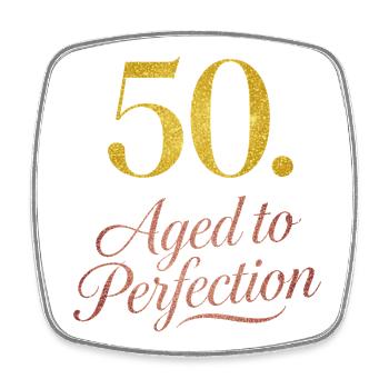 50th Birthday Aged To Perfection - Viereckiger Kühlschrankmagnet - Weiß - Vorne