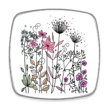 Blumen - Viereckiger Kühlschrankmagnet - Weiß - Vorne