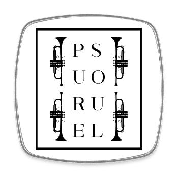 Pure Soul Trumpet - Viereckiger Kühlschrankmagnet - Weiß - Vorne