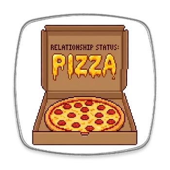 Relationship Status Pizza - Anti Valentine Gift - Viereckiger Kühlschrankmagnet - Weiß - Vorne