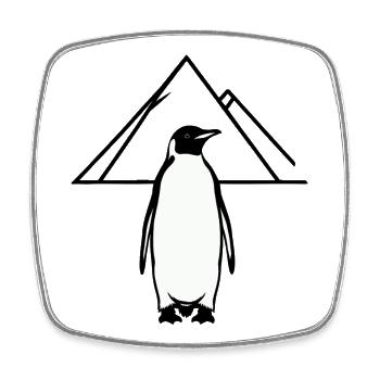 ABER WARUM? Pinguin - Viereckiger Kühlschrankmagnet - Weiß - Vorne