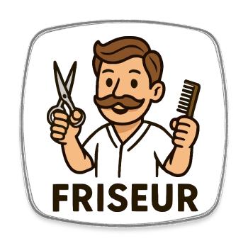 Friseur Cartoon Vintage - Viereckiger Kühlschrankmagnet - Weiß - Vorne