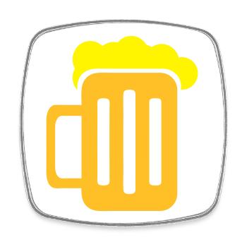 Glas Bier - Viereckiger Kühlschrankmagnet - Weiß - Vorne