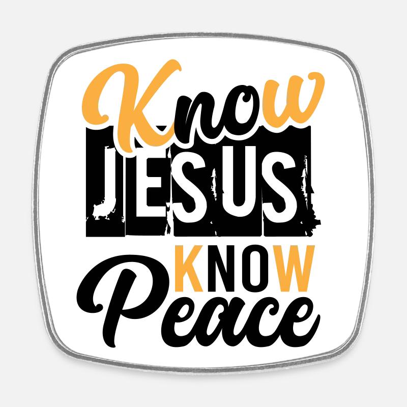 Know Jesus Know Peace – Peace in Christ - Square fridge magnet - white
