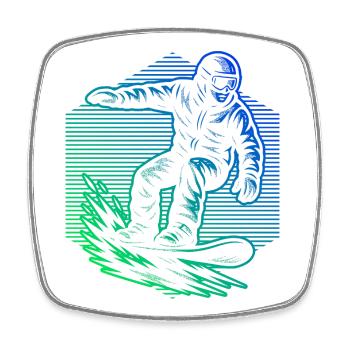 Ambiances snowboard pour snowboard - Magnet carré - blanc - Devant